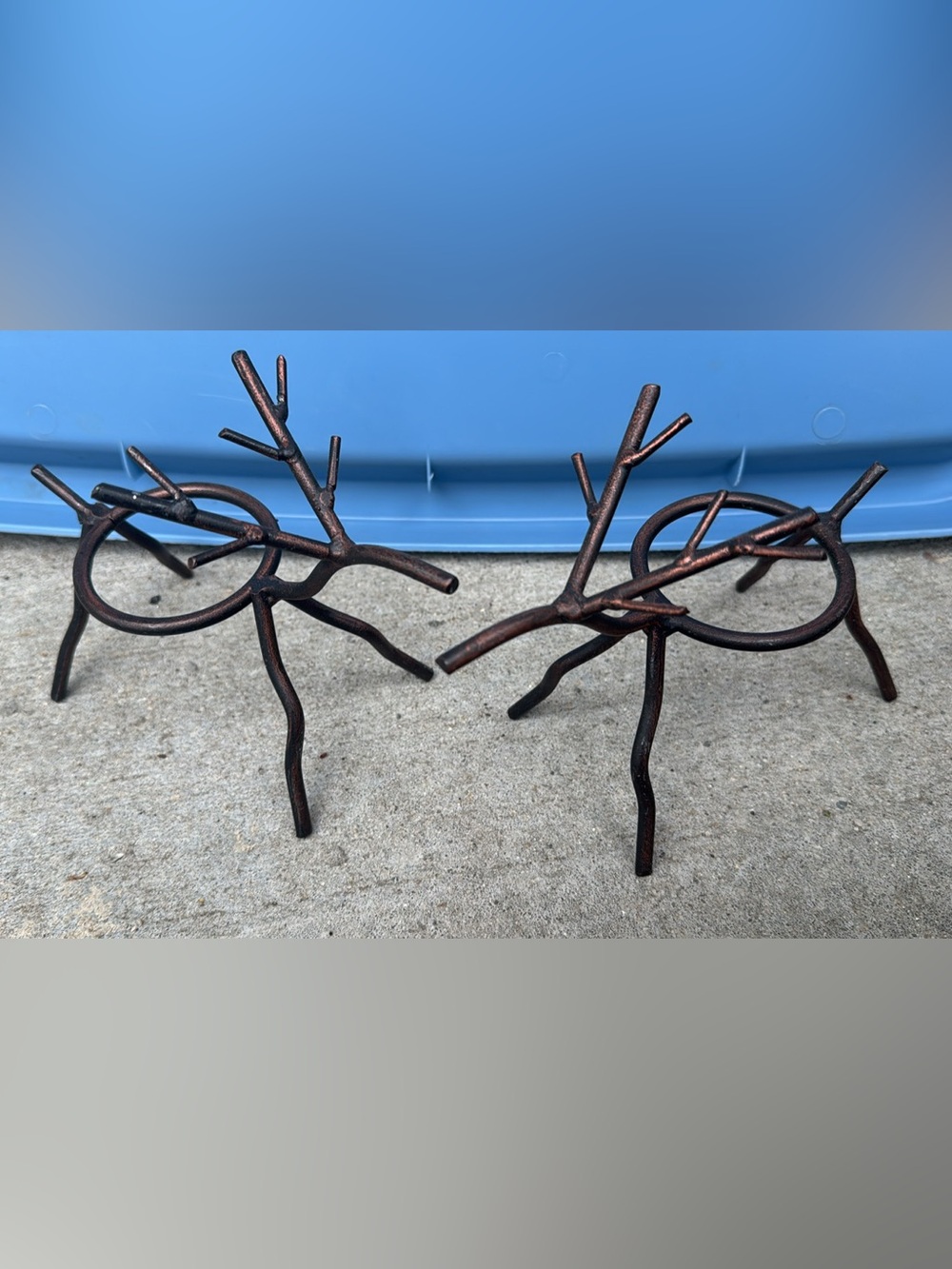Deer Reindeer Christmas or Hunters Decor Metal Votives Set of 2